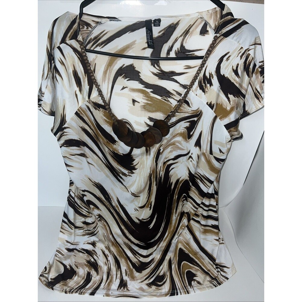 Essentials brand top Brown Marble Print X/L